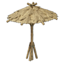 Parasol en feuilles de palmier et bambou