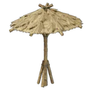 Parasol en feuilles de palmier et bambou