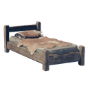 Lit en bois rudimentaire