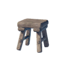 Tabouret en bois rudimentaire