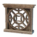 Grand cadre de fenêtre rond sculpté