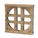 Grand cadre de fenêtre rond en pierre