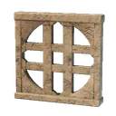 Grand cadre de fenêtre rond en pierre