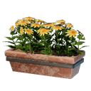 Long pot de fleurs mural jaune