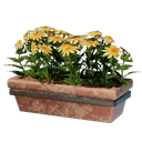 Long pot de fleurs mural jaune
