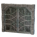 Double porte en acier ornée