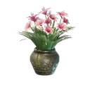 Pot à fleurs de lys rose