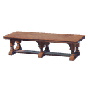 Table de banquet en bois poli