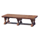 Table de banquet en bois poli
