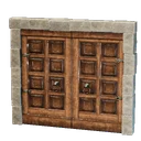 Double porte en bois poli