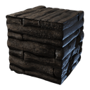 Bloc de bois goudronné