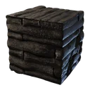 Bloc de bois goudronné