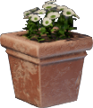 Pot de fleur blanc (carré)