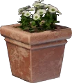 Pot de fleur blanc (carré)